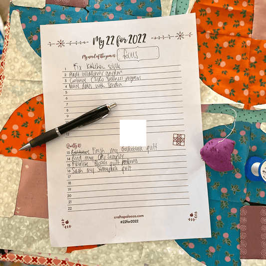 Nope to new year's resolutions, but how about a list of aims - Craftapalooza Designs