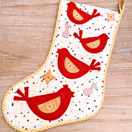 Four Calling Birds Stocking PDF Pattern – 12 Days Stocking Series #1