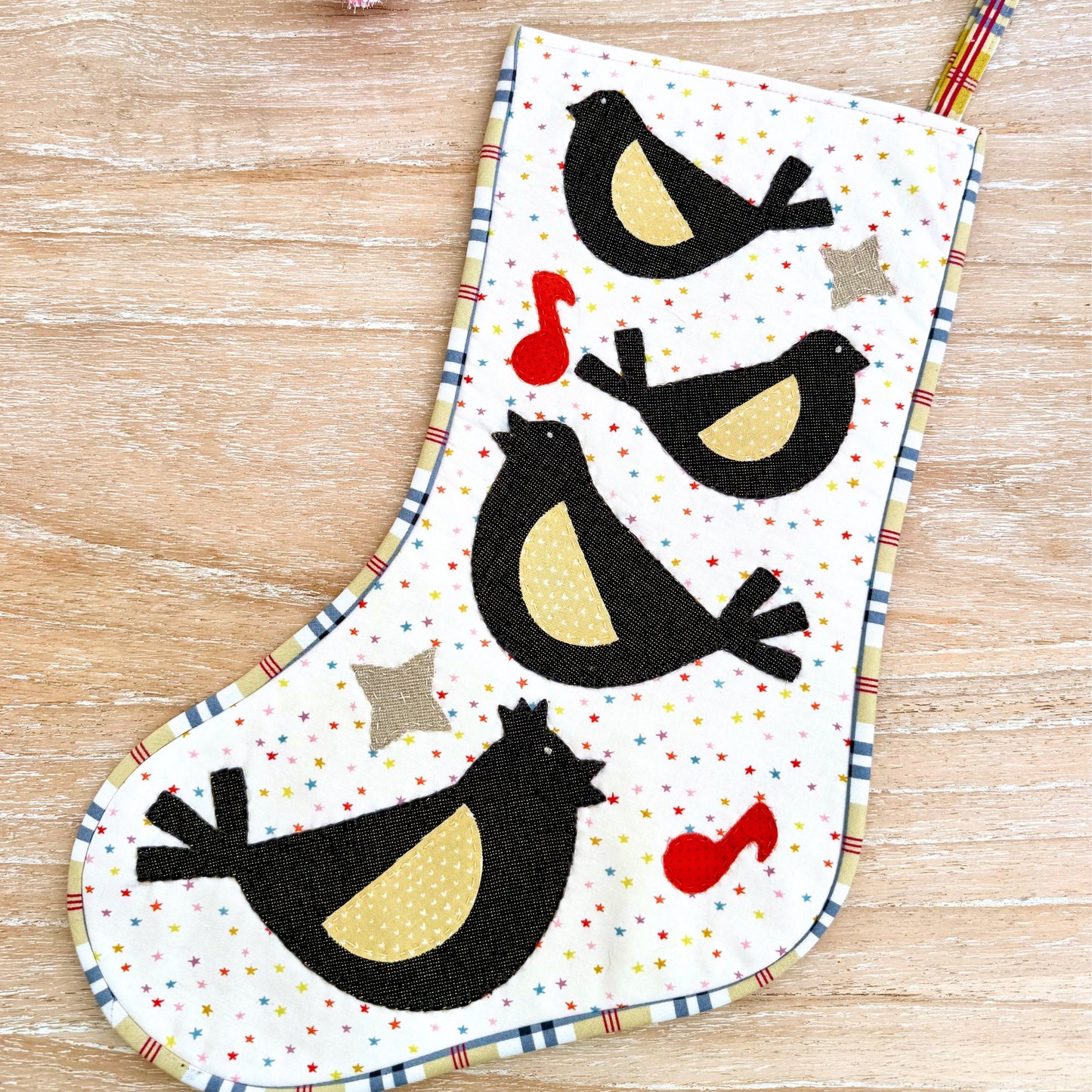 Four Calling Birds Stocking PDF Pattern – 12 Days Stocking Series #1