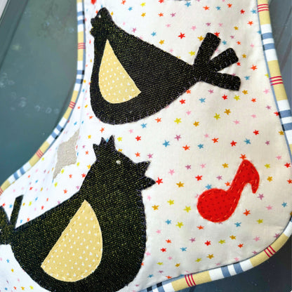 Four Calling Birds Stocking PDF Pattern – 12 Days Stocking Series #1