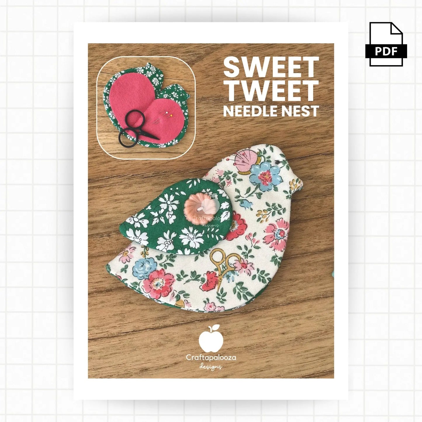 Sweet Tweet Needle Nest PDF Pattern | Bird Needle Book Sewing Pattern