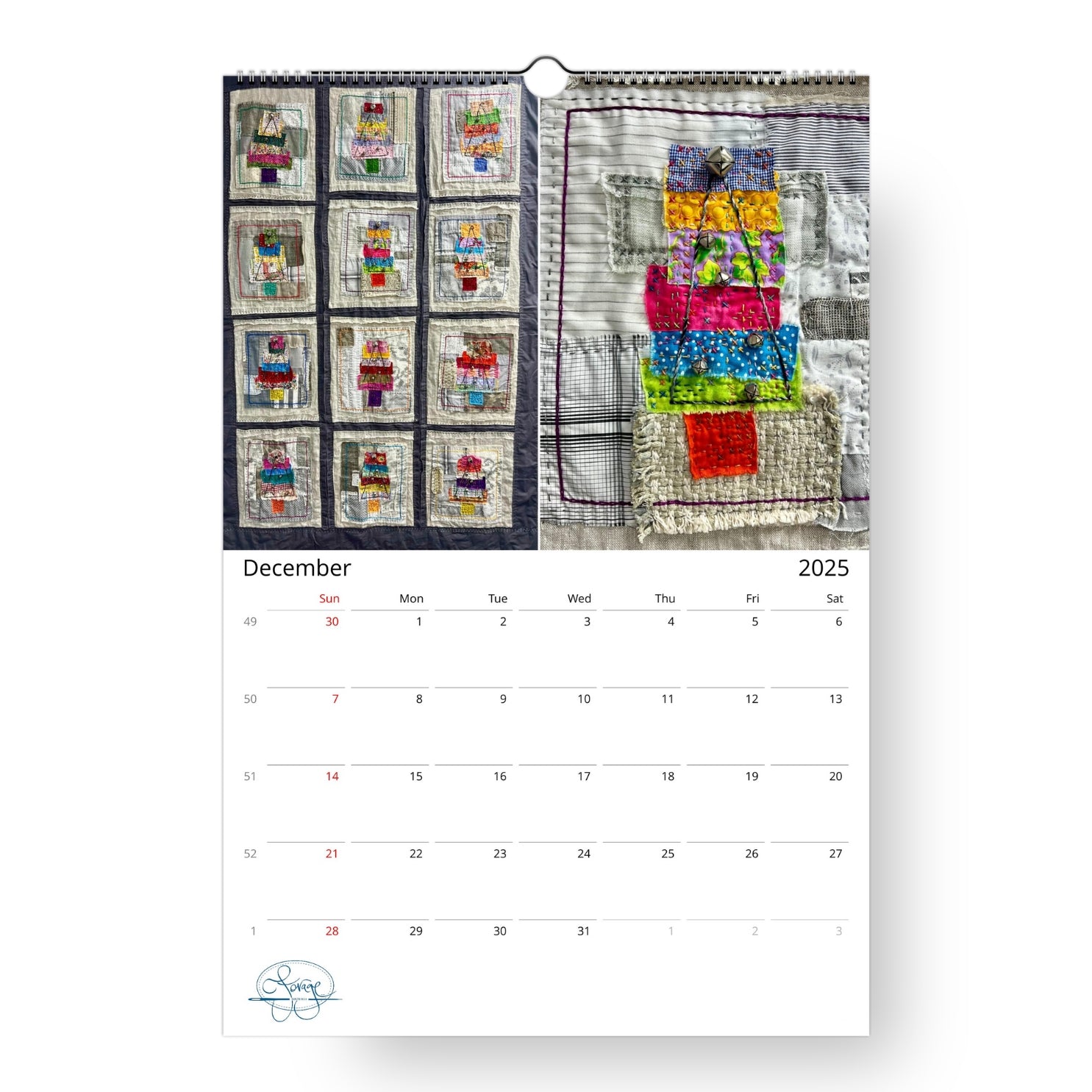 2025 Patchwork Calendar (US & CA)