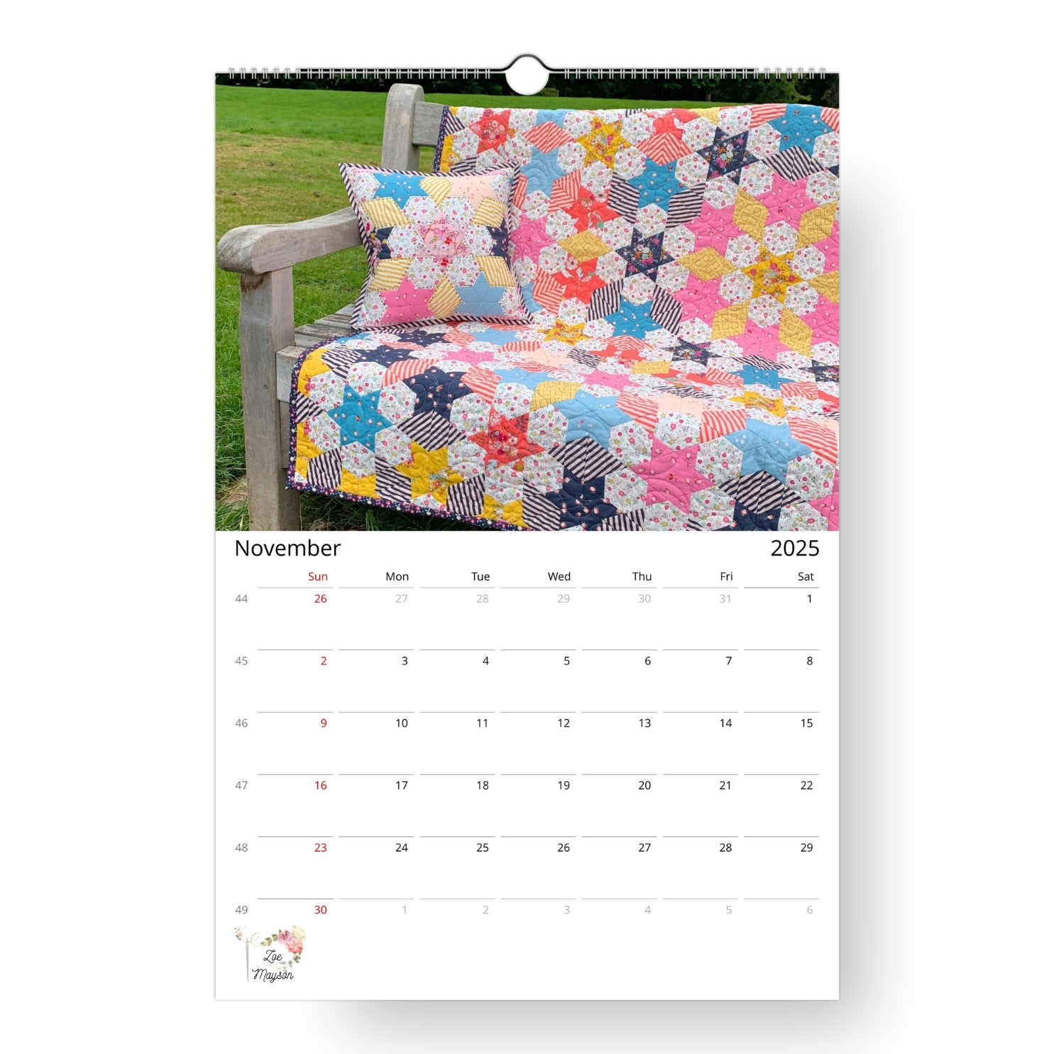 2025 Patchwork Calendar (US & CA)