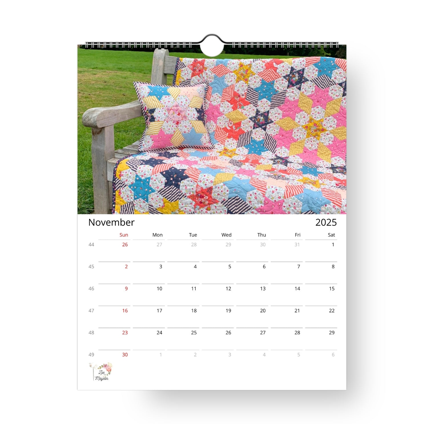 2025 Patchwork Calendar (US & CA)