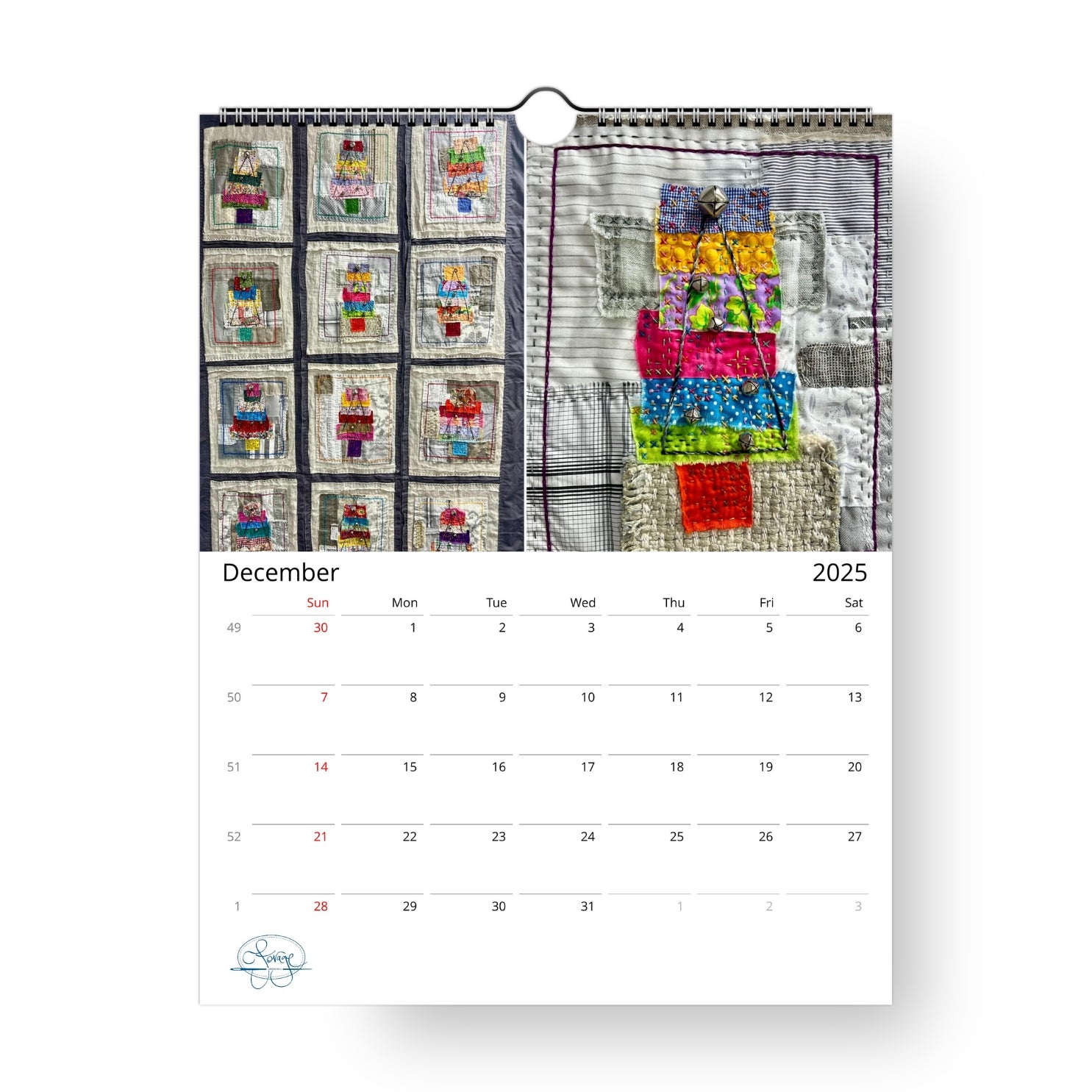 2025 Patchwork Calendar (US & CA)