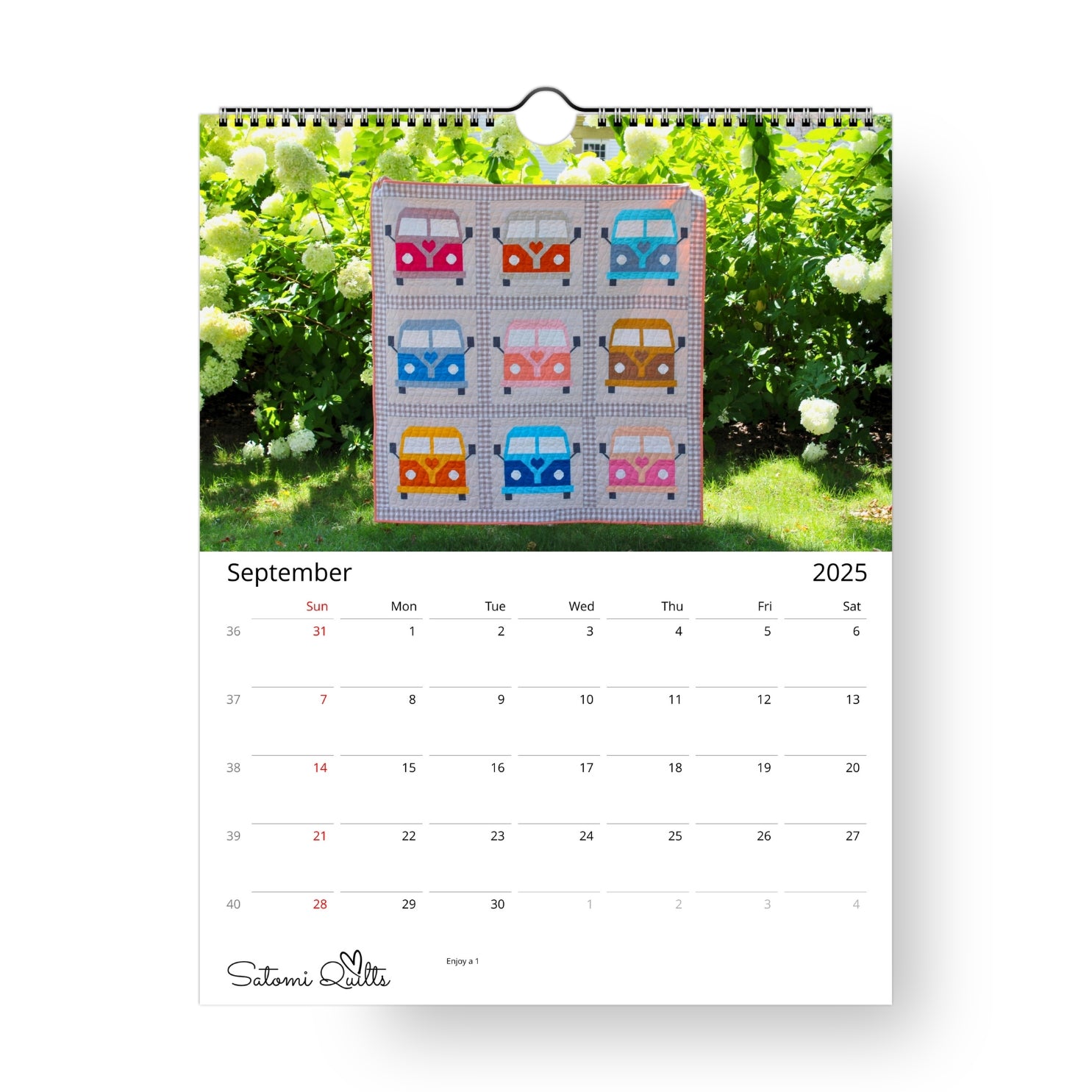 2025 Patchwork Calendar (US & CA)