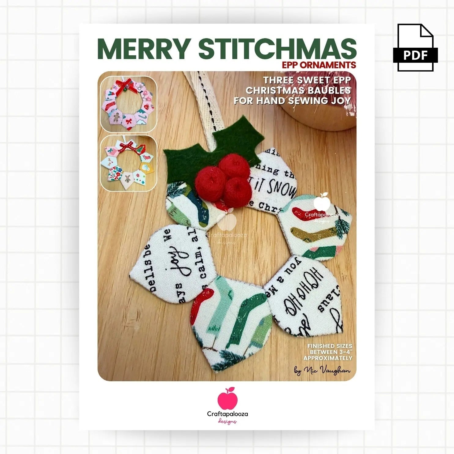 Merry Stitchmas EPP Ornament PDF PatternCraftapalooza DesignsPDF Pattern