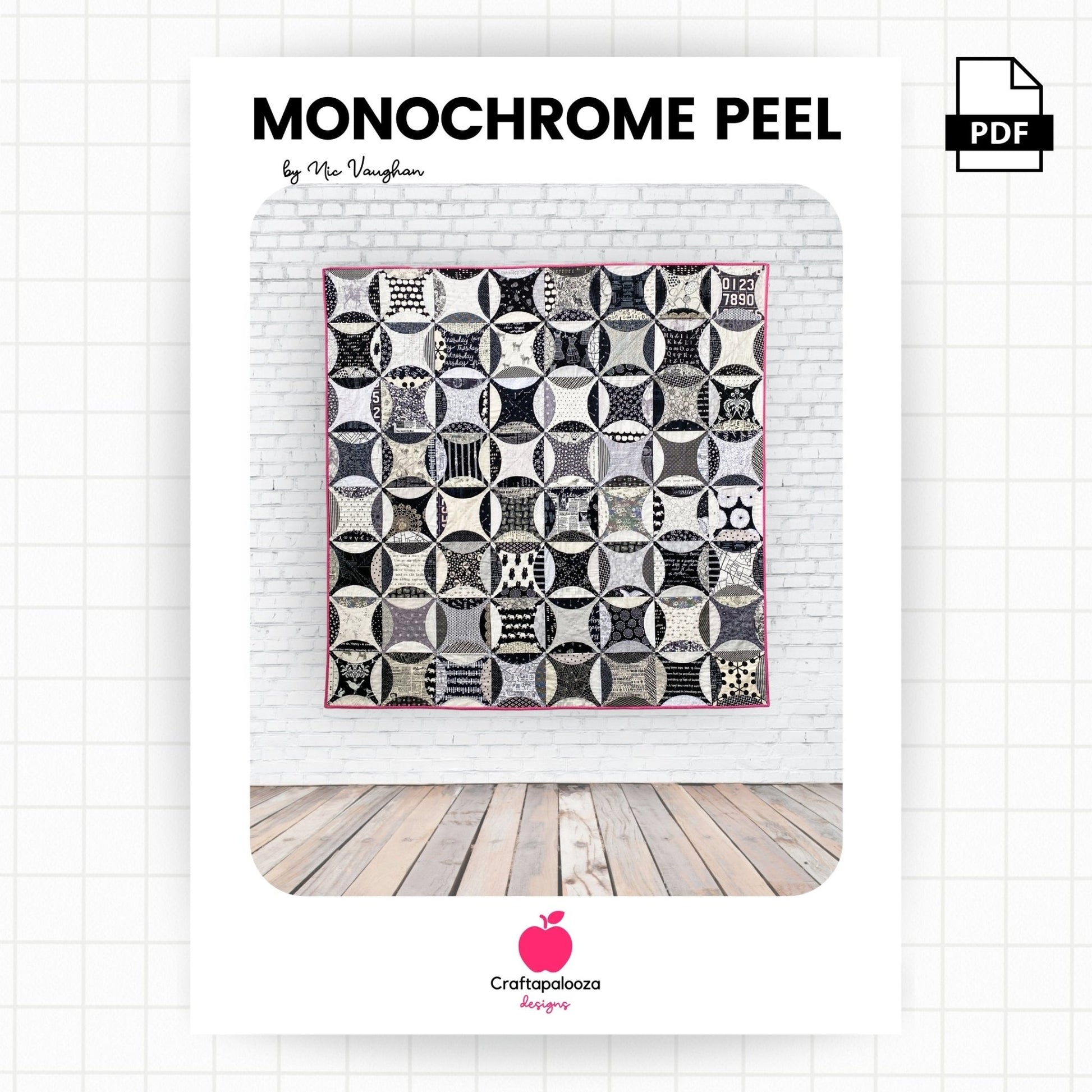 Monochrome Peel QuiltCraftapalooza DesignsPDF Pattern