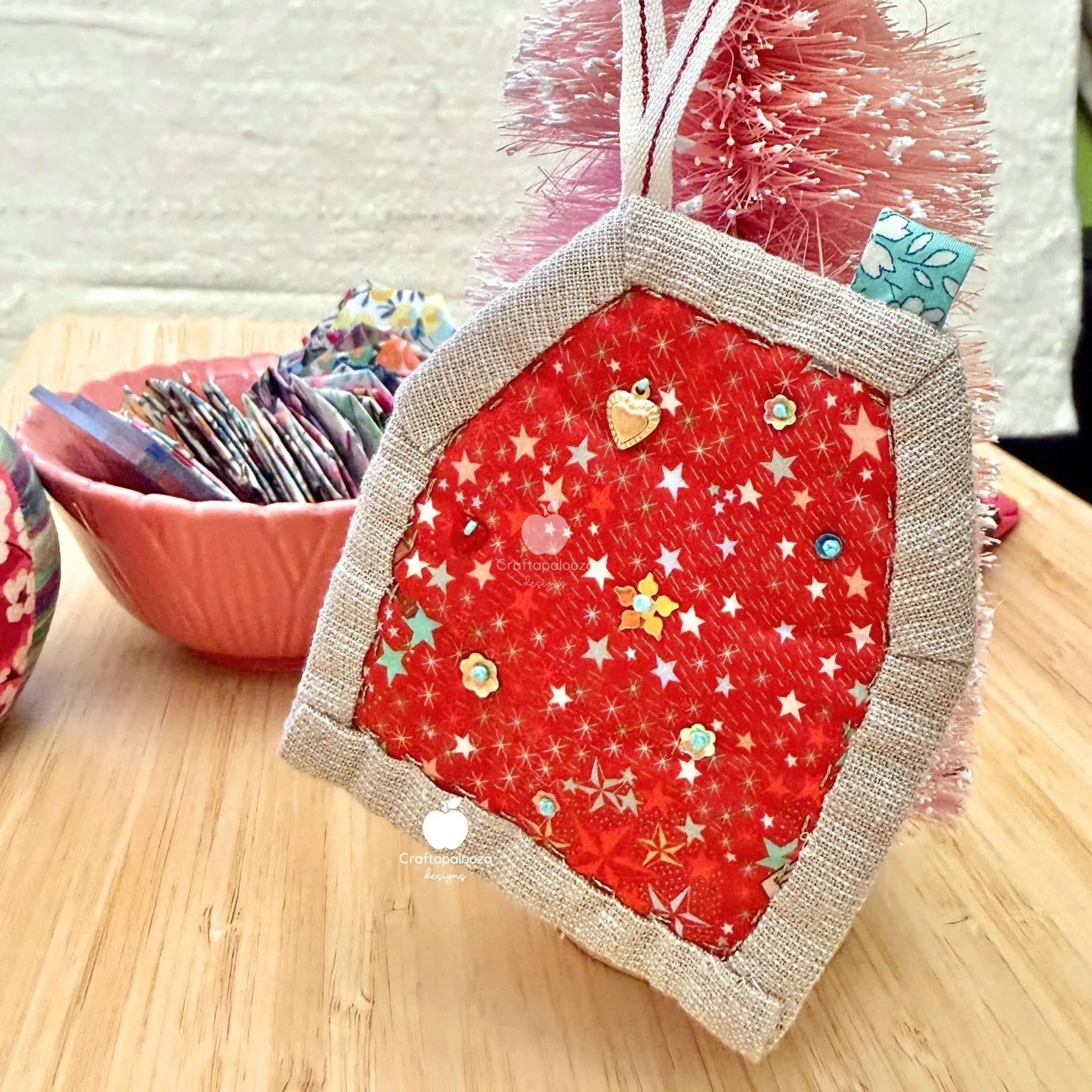 SweetHaus PDF Pattern: Quilt - as - you - go - Bag Charm | Christmas Ornament | Needle BookCraftapalooza DesignsPDF Pattern